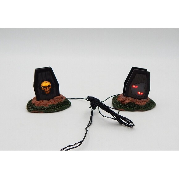 Lemax 34621 Light Up Coffins Spooky Town Accessories Retired Halloween Decor - Picture 1 of 11